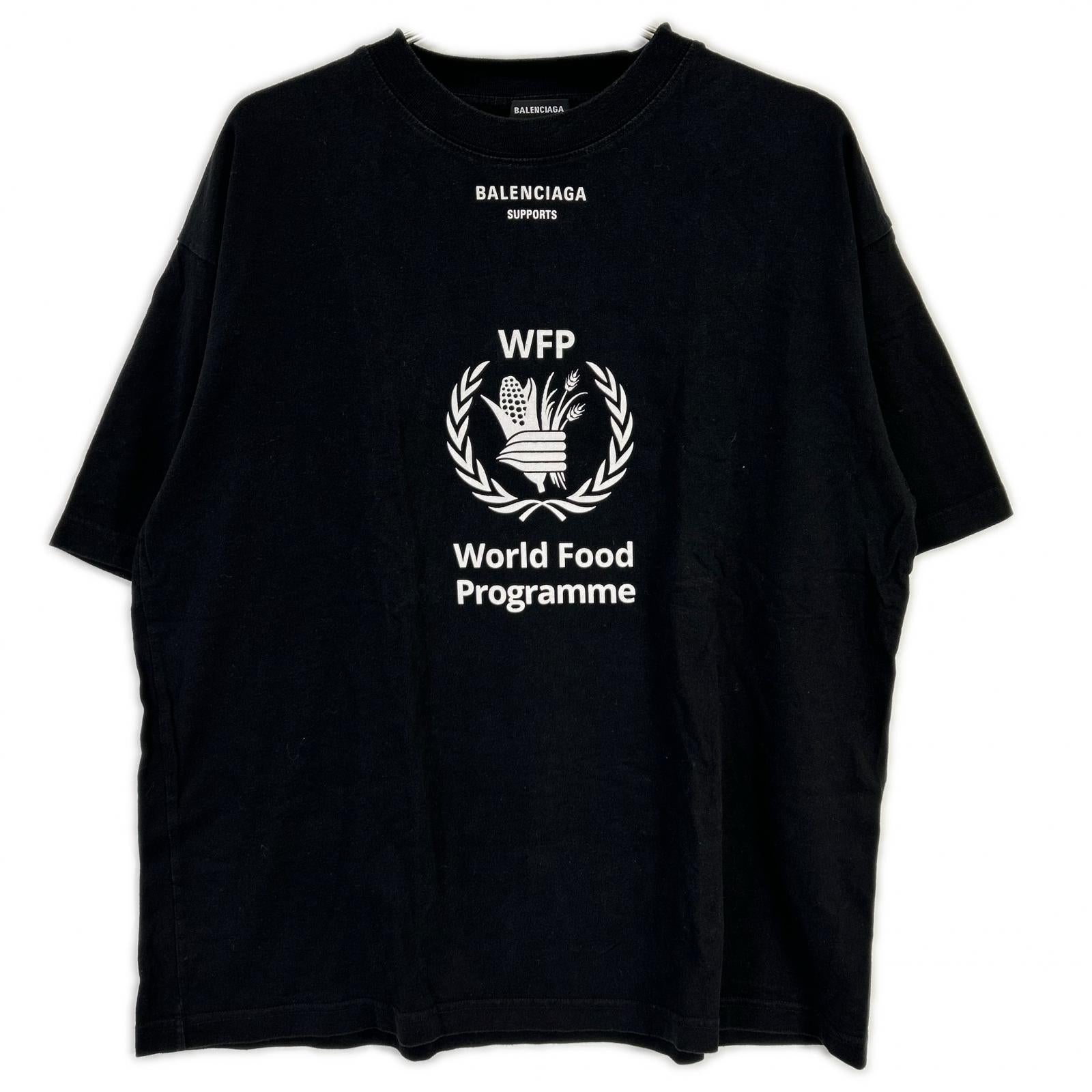 BALENCIAGA バレンシアガ 18年 541784 ブラック WFP プリント Tシャツ トップス