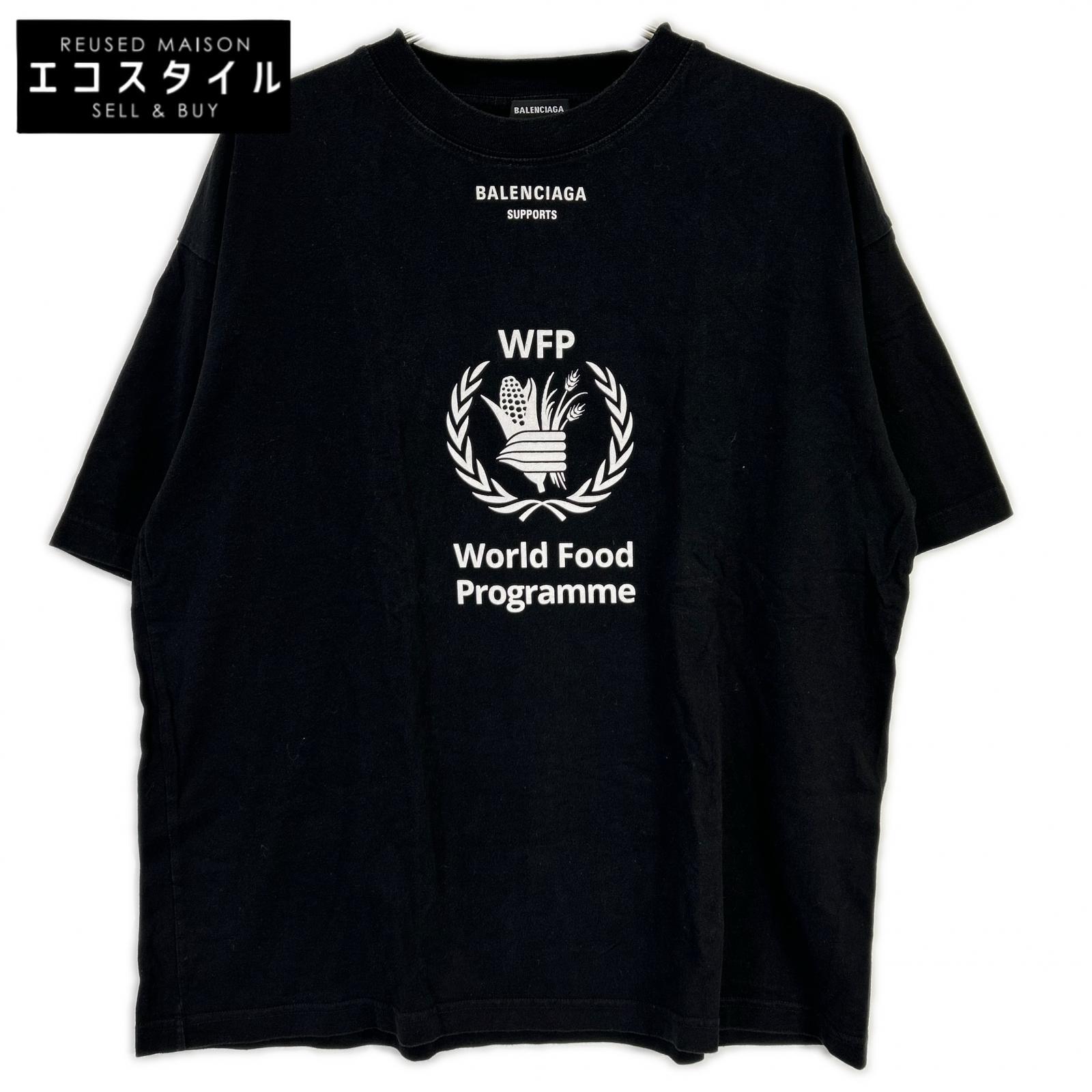 BALENCIAGA バレンシアガ 18年 541784 ブラック WFP プリント Tシャツ トップス
