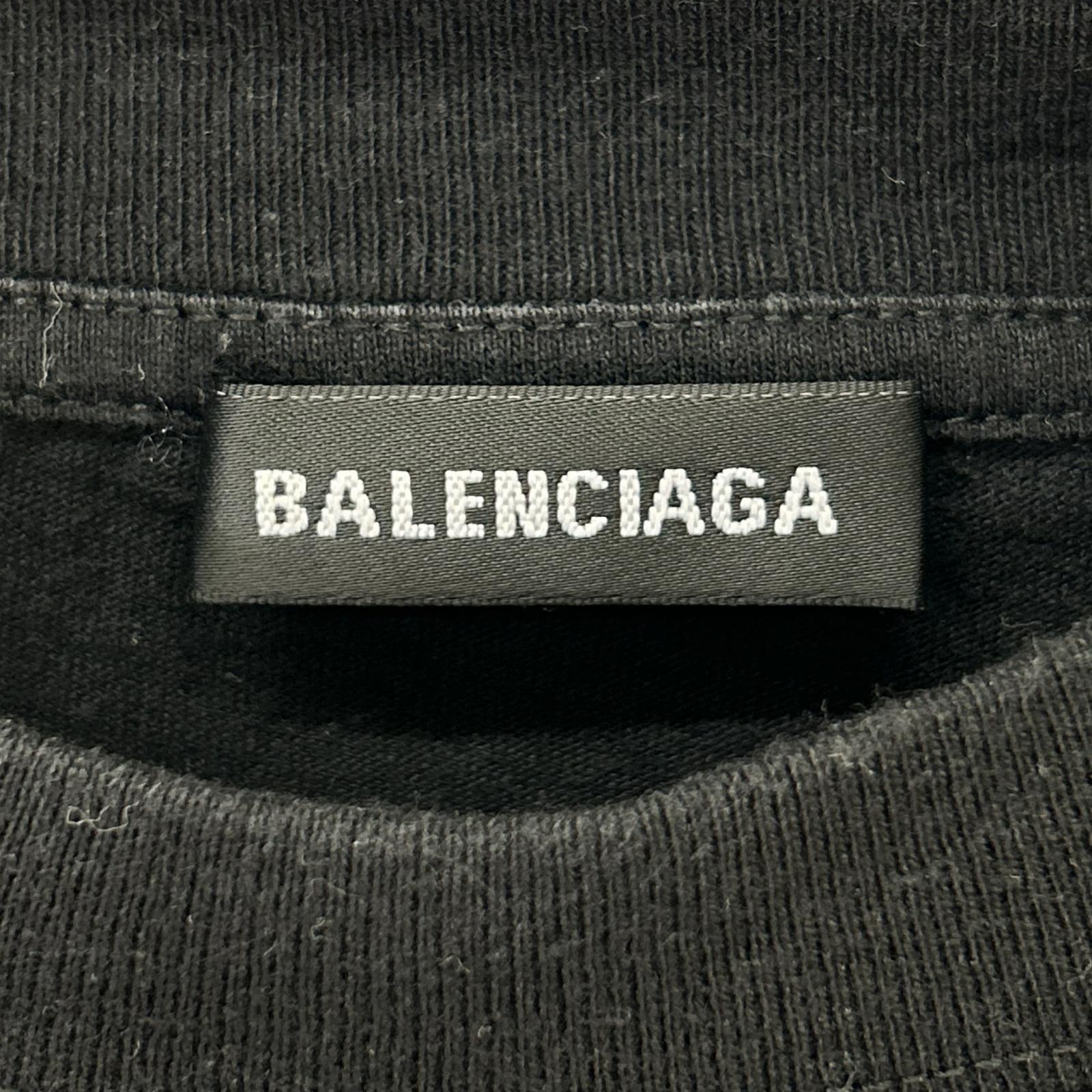 BALENCIAGA バレンシアガ 18年 541784 ブラック WFP プリント Tシャツ トップス