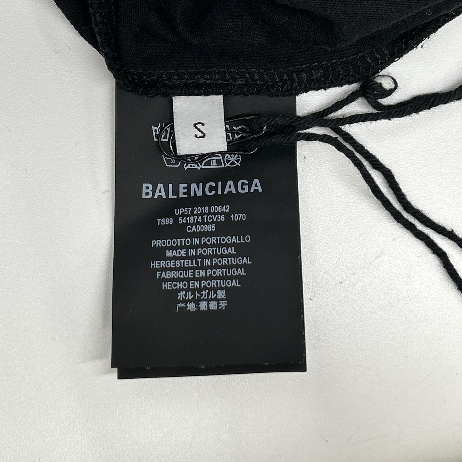 BALENCIAGA バレンシアガ 18年 541784 ブラック WFP プリント Tシャツ トップス