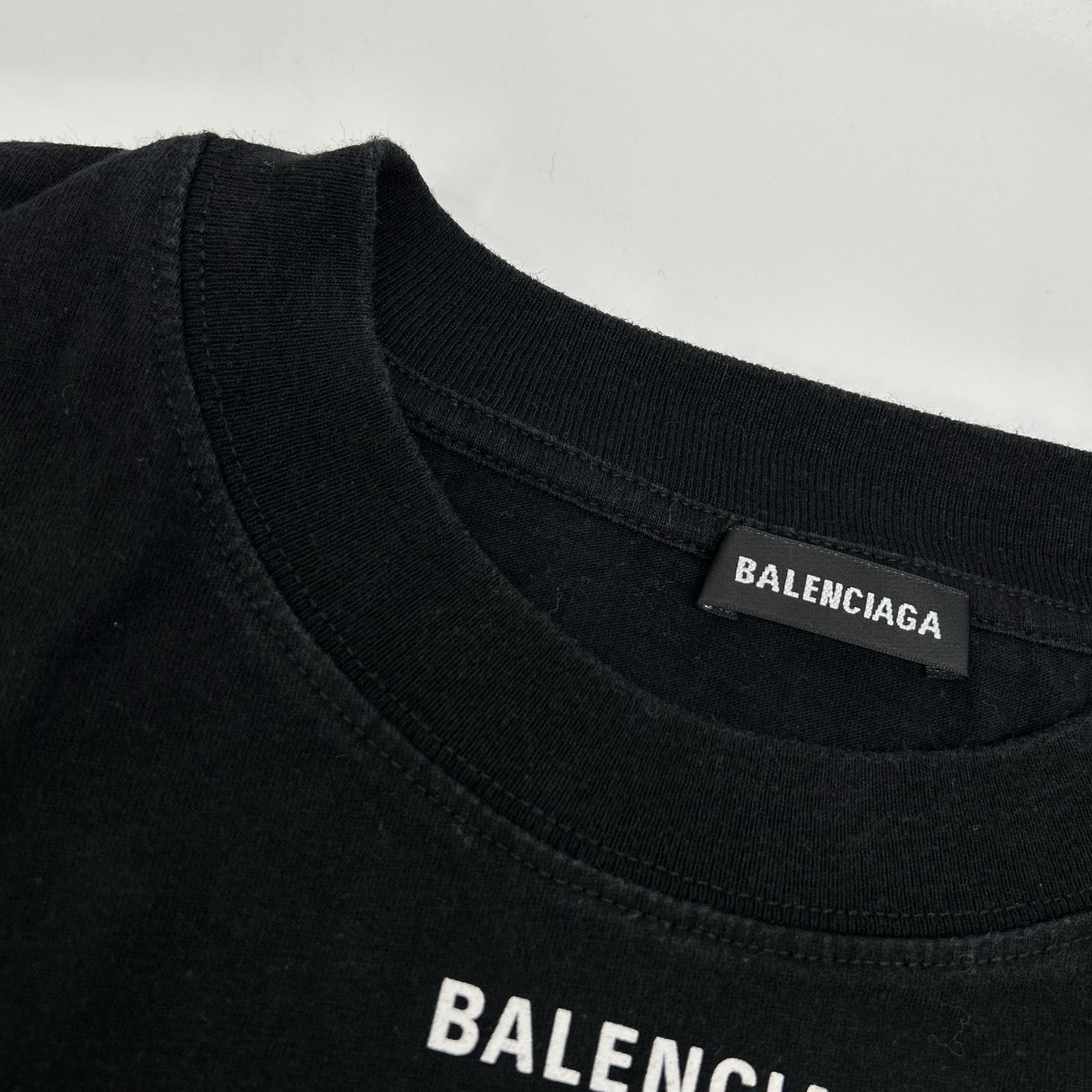 BALENCIAGA バレンシアガ 18年 541784 ブラック WFP プリント Tシャツ トップス