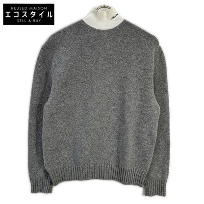 PRADA Prada 22AW P26472 gray cashmere-blend mock-neck knit sweater top