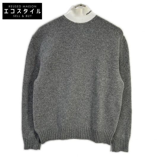 PRADA プラダ 22AW P26472 グレー カシミヤ混 ハイネック ニットセーター トップス