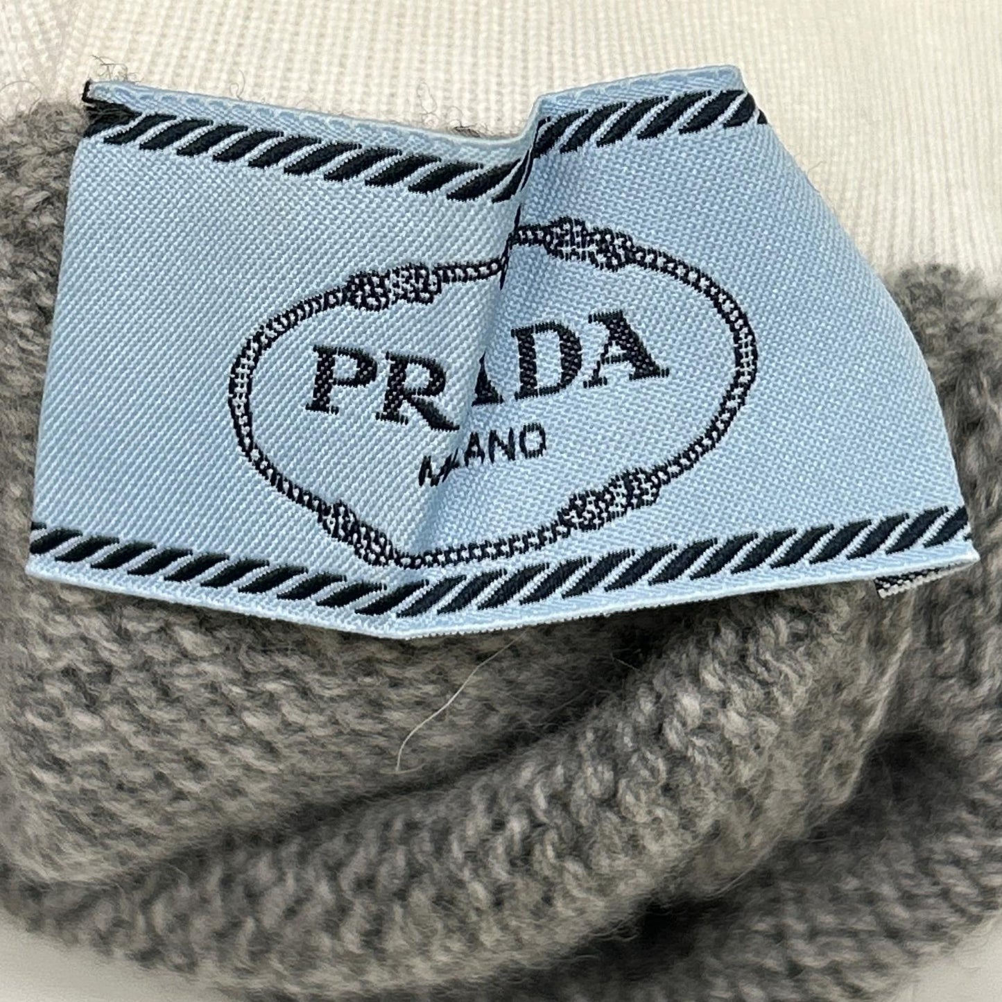 PRADA Prada 22AW P26472 gray cashmere-blend mock-neck knit sweater top