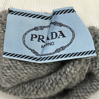 PRADA Prada 22AW P26472 gray cashmere-blend mock-neck knit sweater top