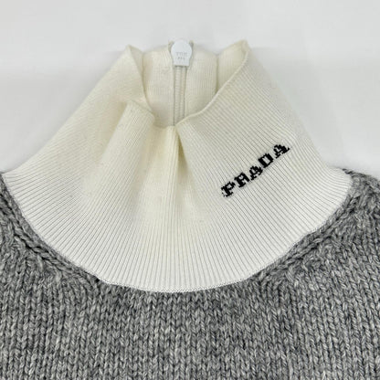 PRADA プラダ 22AW P26472 グレー カシミヤ混 ハイネック ニットセーター トップス