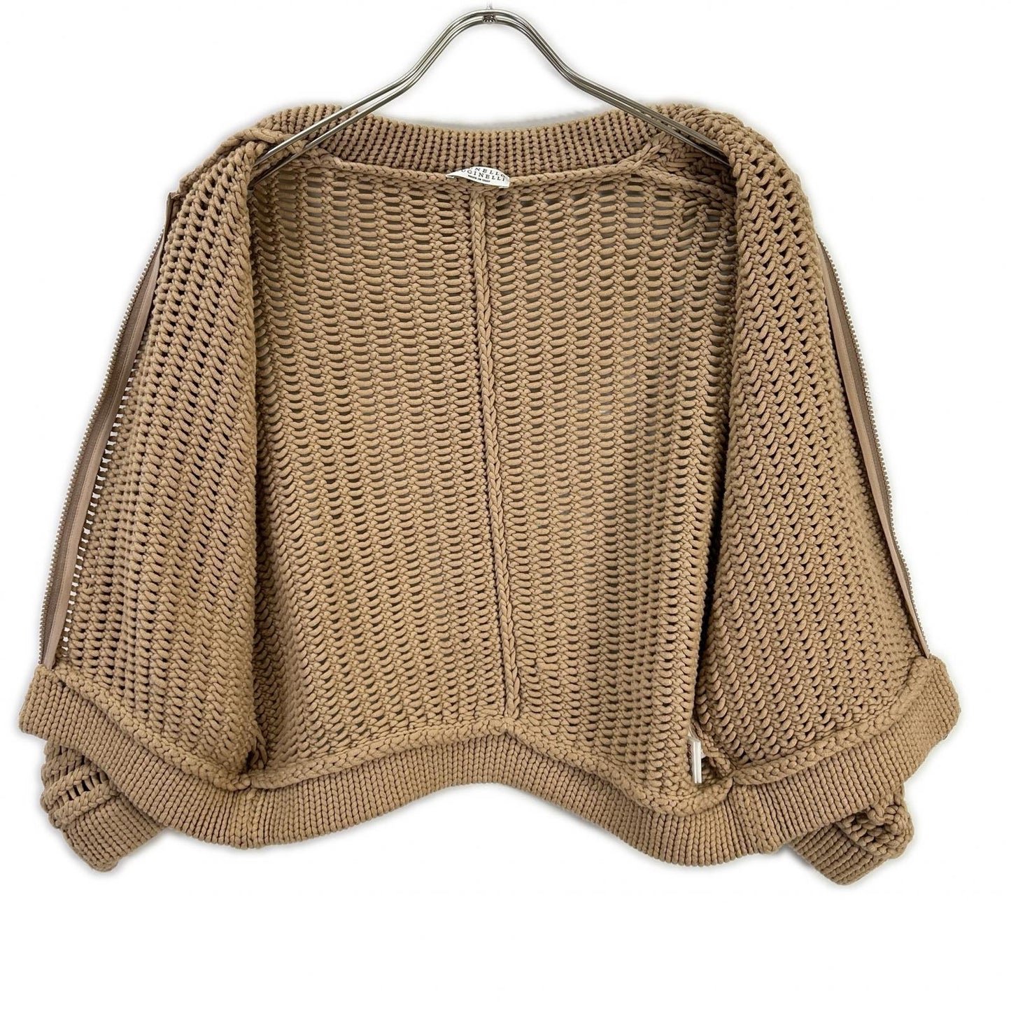 BRUNELLO CUCINELLI ブルネロクチネリ DW5223332 ブラウン ケーブル編み ジップアップ カーディガン トップス