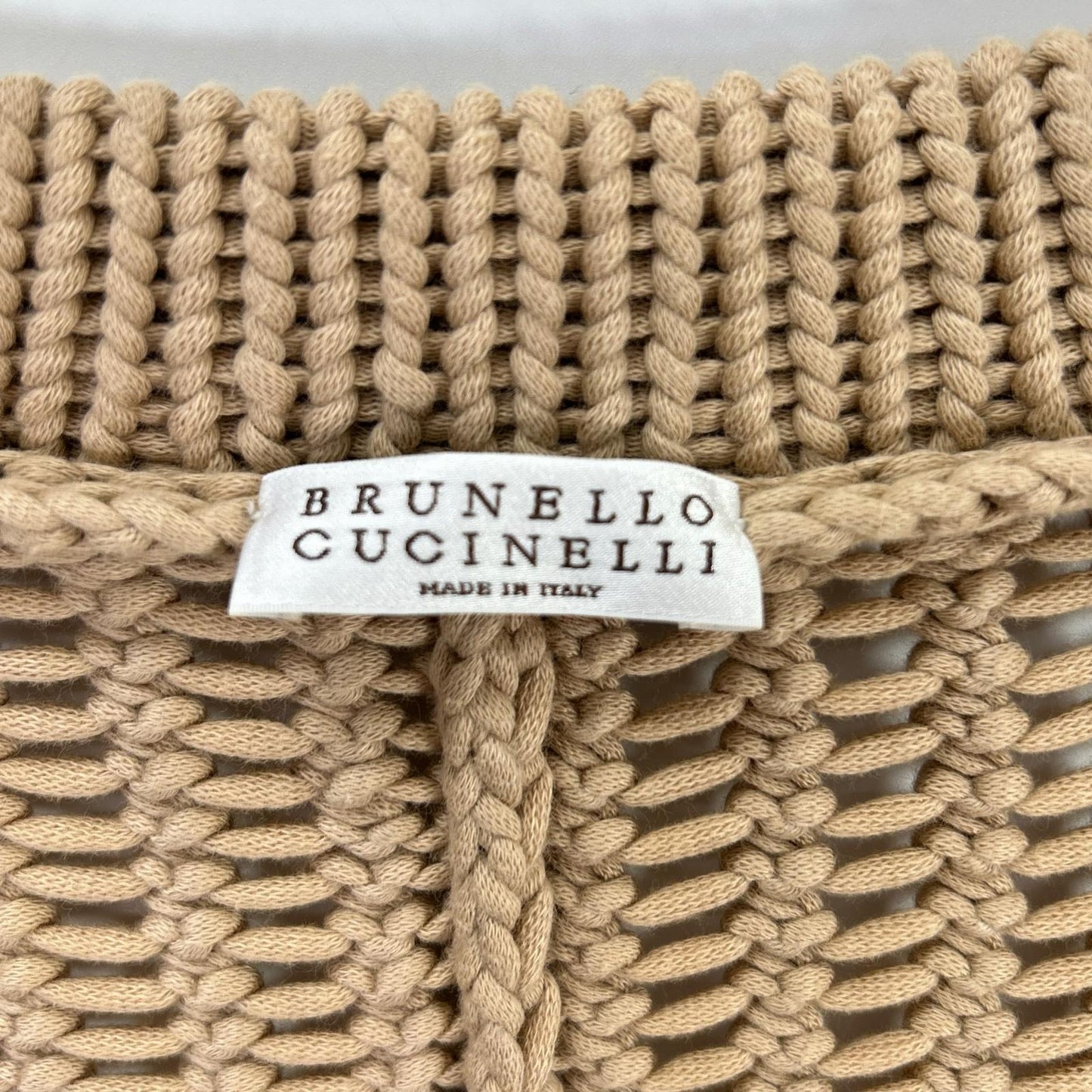 BRUNELLO CUCINELLI ブルネロクチネリ DW5223332 ブラウン ケーブル編み ジップアップ カーディガン トップス