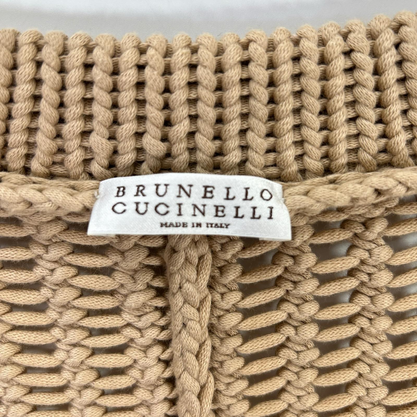 BRUNELLO CUCINELLI ブルネロクチネリ DW5223332 ブラウン ケーブル編み ジップアップ カーディガン トップス