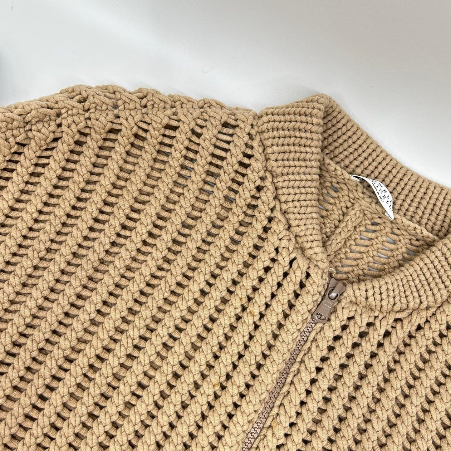 BRUNELLO CUCINELLI ブルネロクチネリ DW5223332 ブラウン ケーブル編み ジップアップ カーディガン トップス