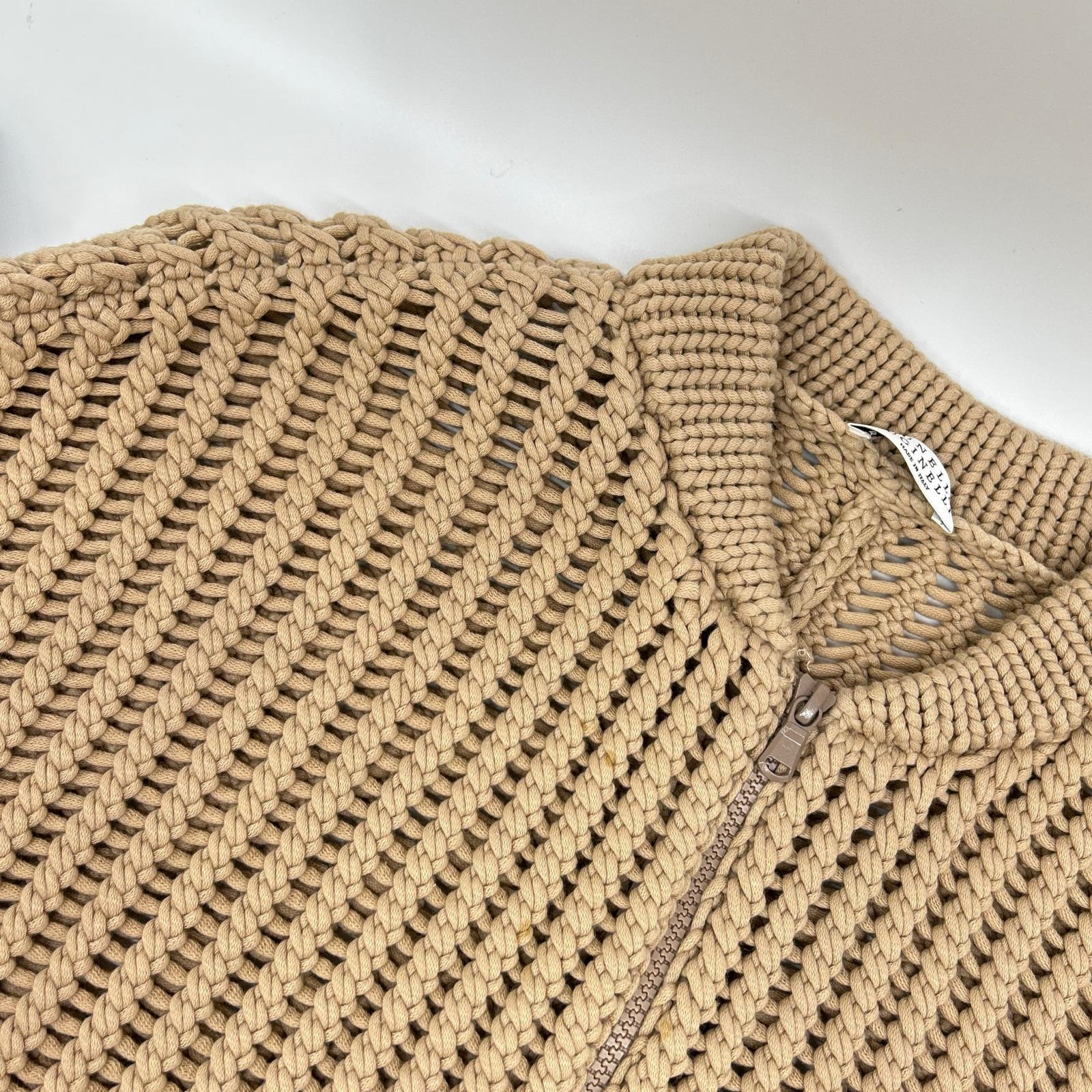 BRUNELLO CUCINELLI ブルネロクチネリ DW5223332 ブラウン ケーブル編み ジップアップ カーディガン トップス