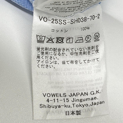 vowels バウルズ 25SS ブルー 半袖シャツ トップス