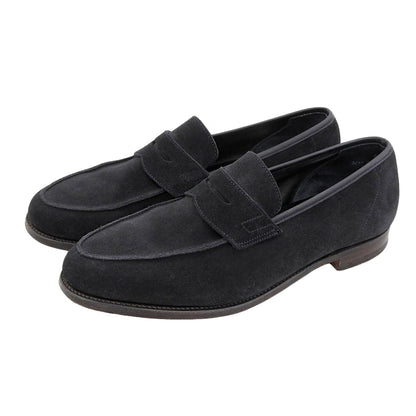 Crockett&Jones Crockett&Jones NAVY SUEDE last 314 RICHMOND penny loafers 8 1/2E 6018 shoes