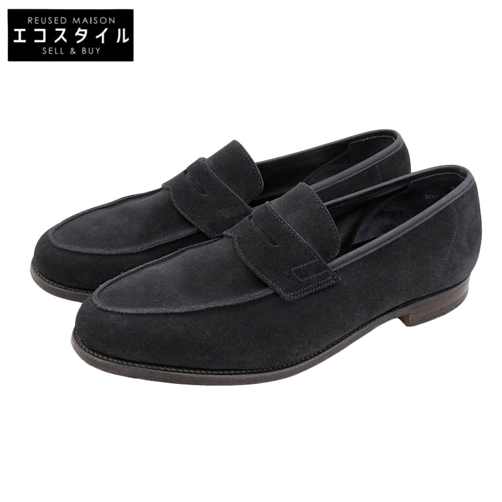 Crockett&Jones Crockett&Jones NAVY SUEDE last 314 RICHMOND penny loafers 8 1/2E 6018 shoes