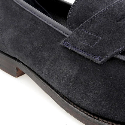 Crockett&Jones Crockett&Jones NAVY SUEDE last 314 RICHMOND penny loafers 8 1/2E 6018 shoes