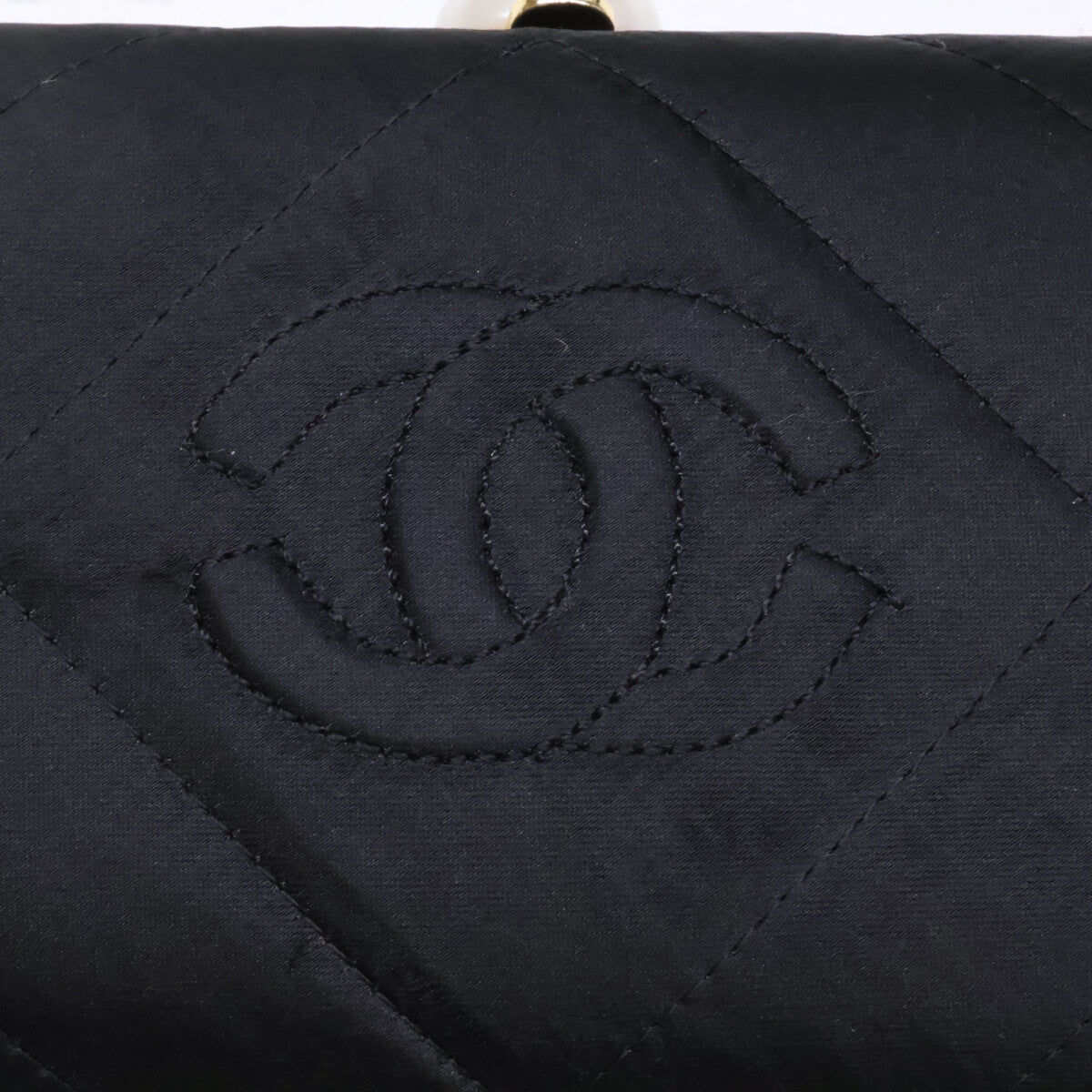CHANEL シャネル ヴィンテージ パールクリスタルタッセル付き サテンクラッチバッグ セカンドバッグ クラッチバッグ