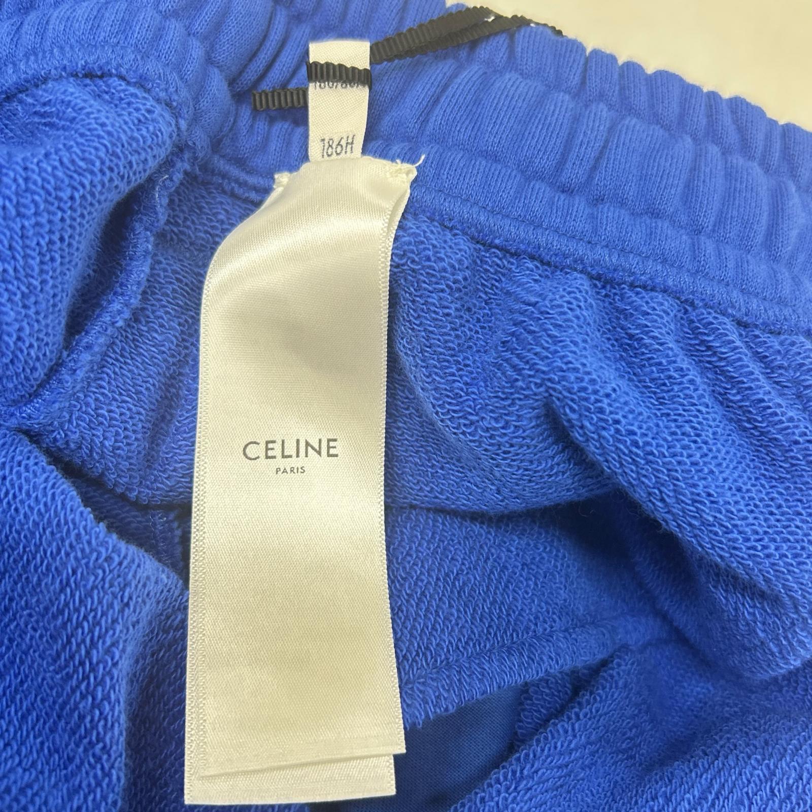 CELINE セリーヌ 21SS 2Z056052H ブルー コットン フロントロゴスウェットパンツ ボトムス