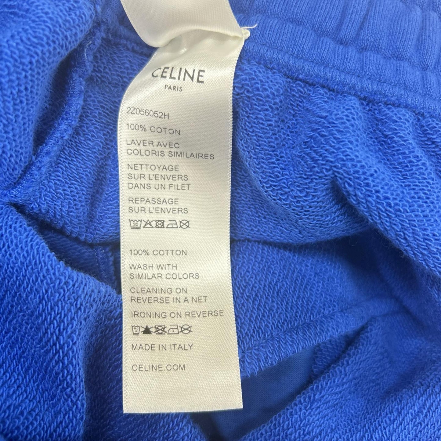CELINE セリーヌ 21SS 2Z056052H ブルー コットン フロントロゴスウェットパンツ ボトムス