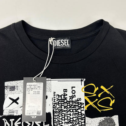 DIESEL ディーゼル ブラック T-JUST-ROCK グラフィック Tシャツ トップス