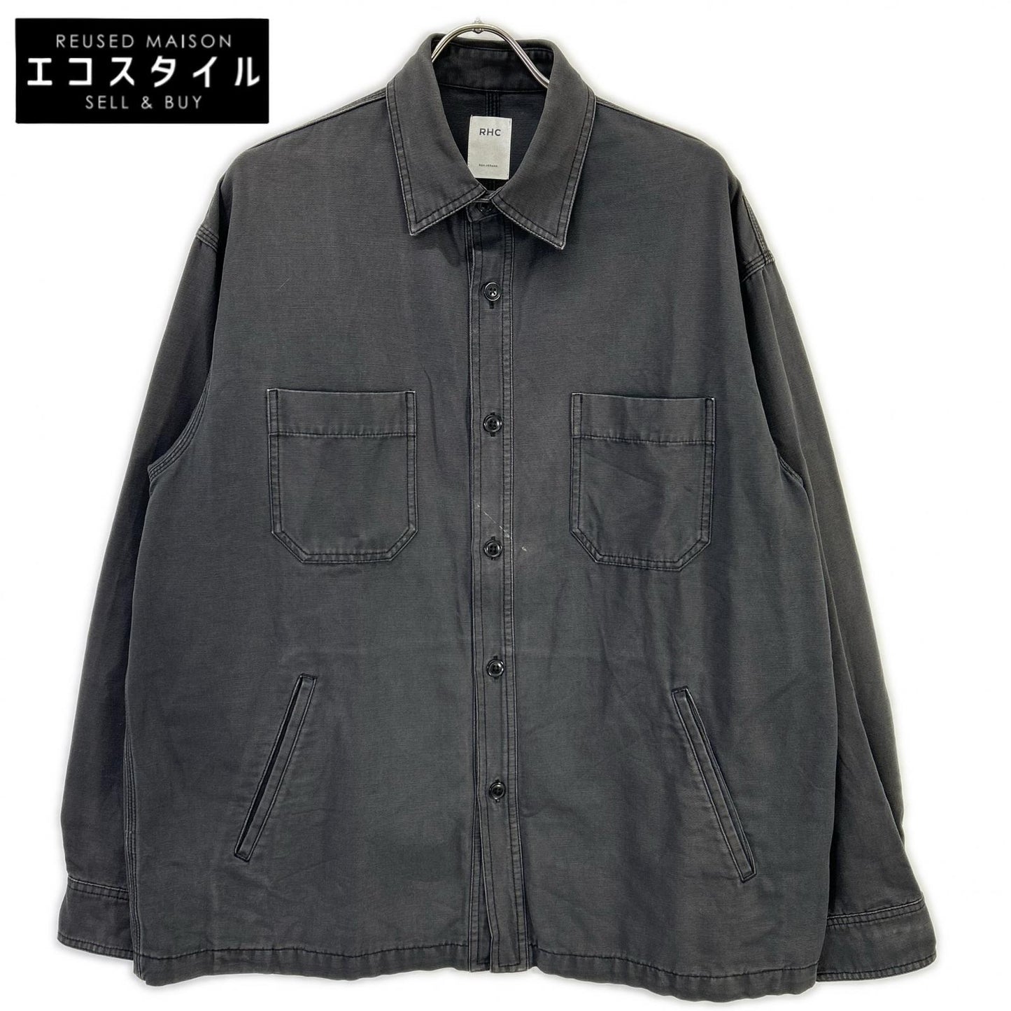 RHC アールエイチシー 3420700144 グレー オーガニック コットン ダック 長袖シャツ ジャケット