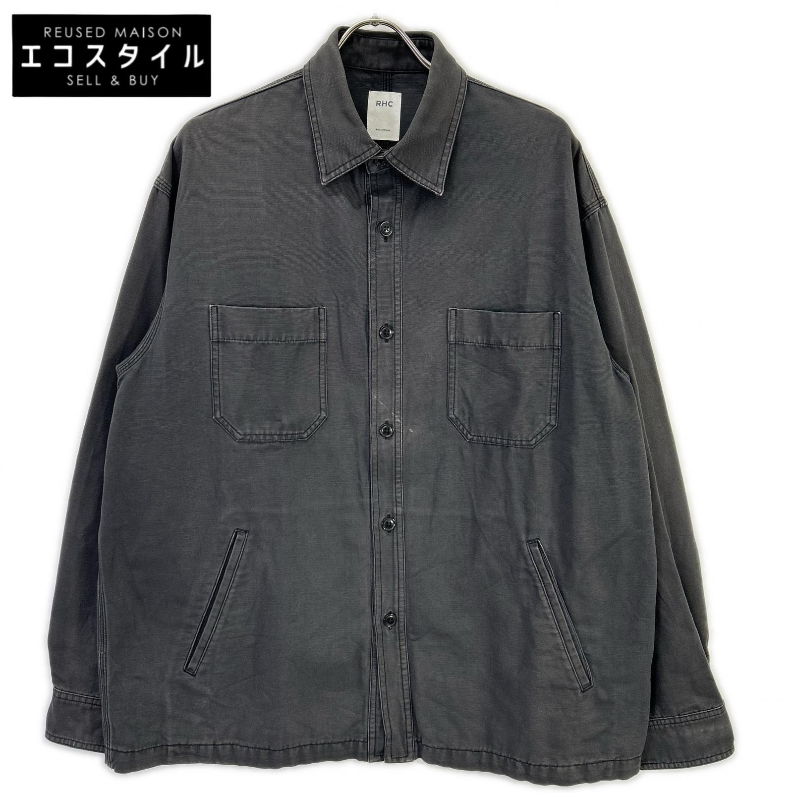 RHC アールエイチシー 3420700144 グレー オーガニック コットン ダック 長袖シャツ ジャケット
