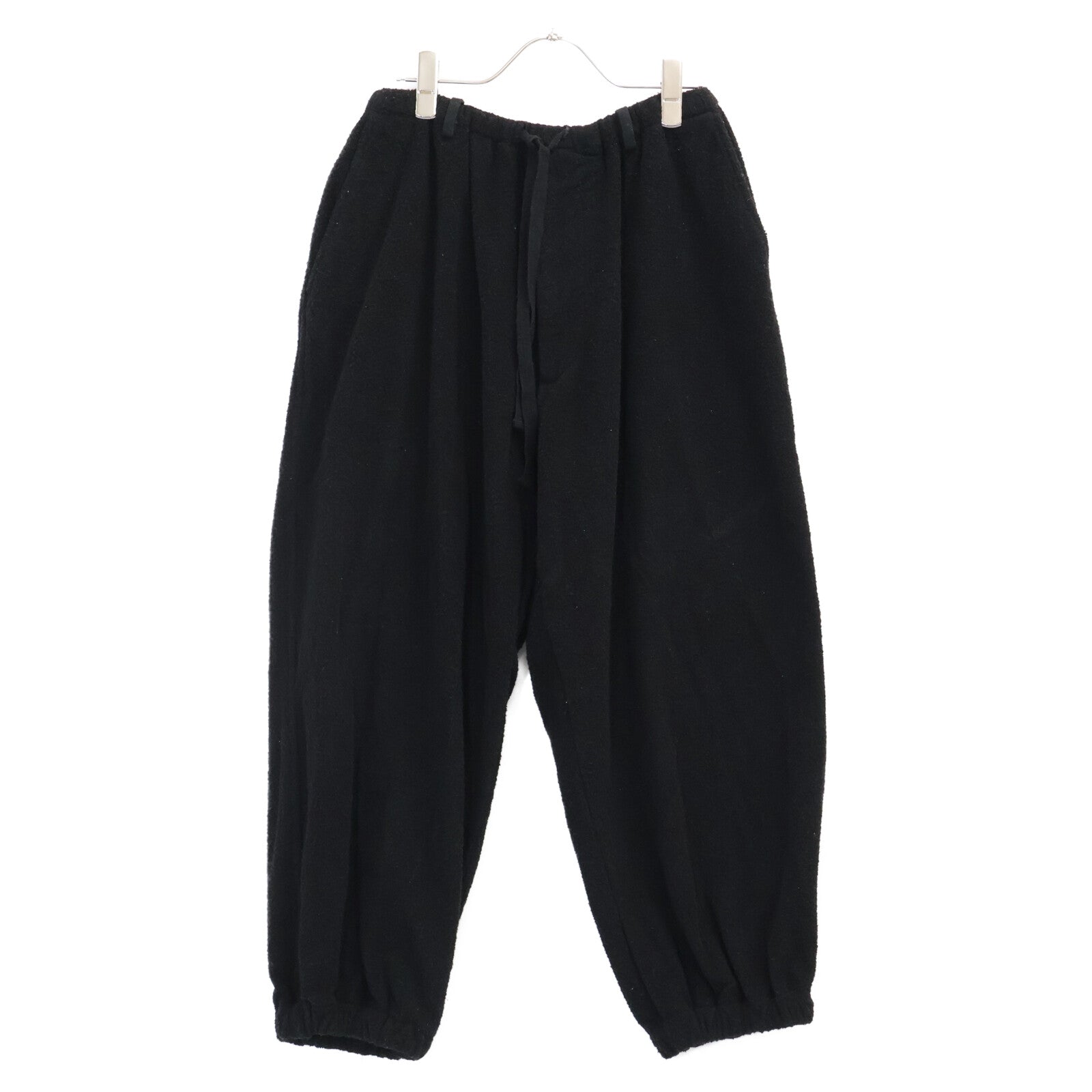 COMOLI コモリ 22SS V01-03022 ブラック シルクパイル ドローストリングパンツ ボトムス
