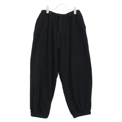 COMOLI 22SS V01-03022 black silk-pile drawstring pants
