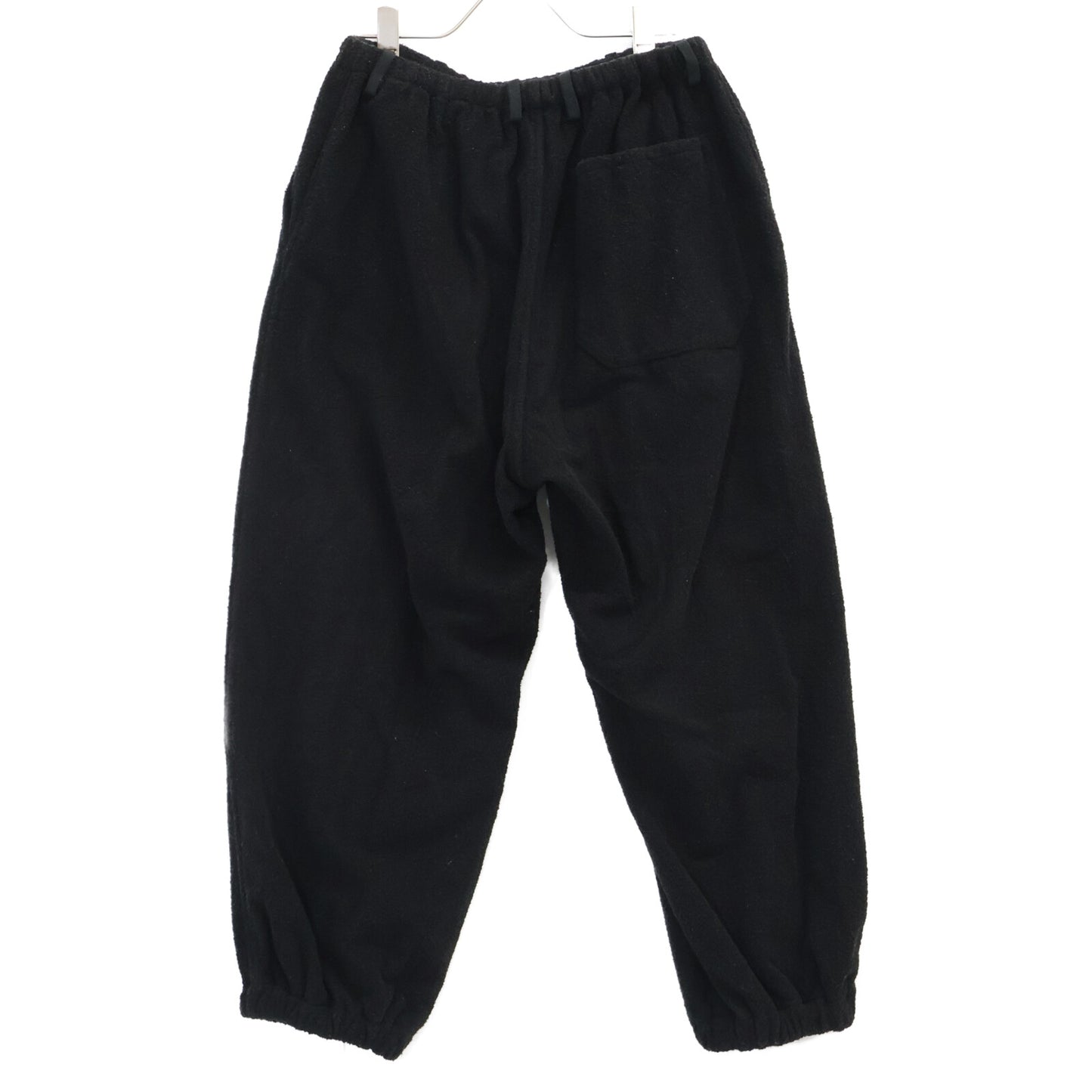 COMOLI コモリ 22SS V01-03022 ブラック シルクパイル ドローストリングパンツ ボトムス