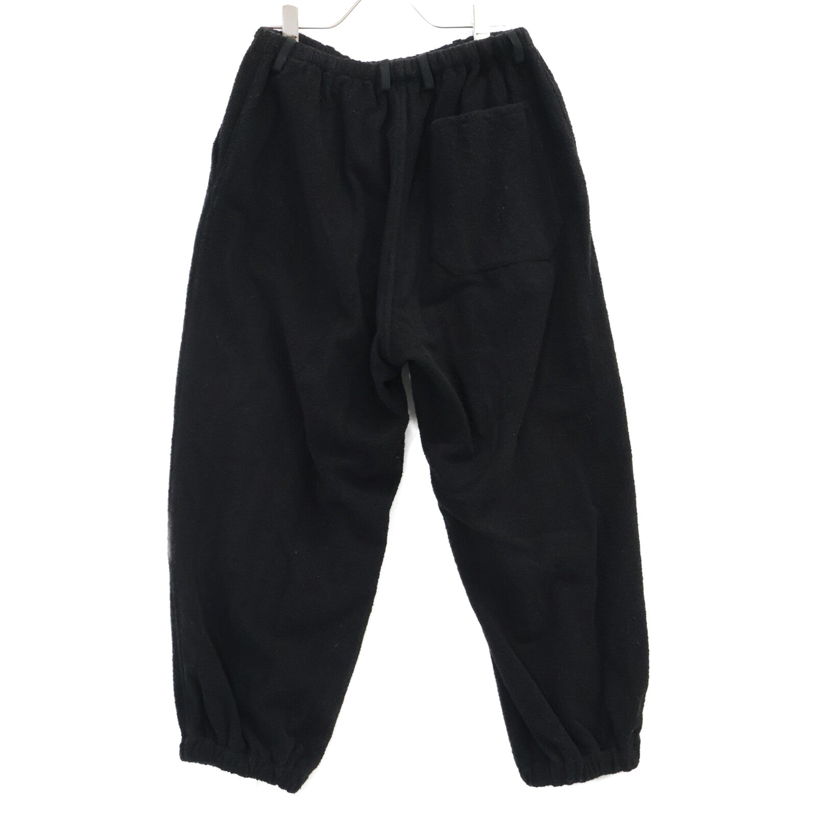 COMOLI コモリ 22SS V01-03022 ブラック シルクパイル ドローストリングパンツ ボトムス
