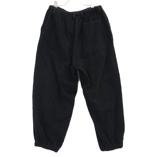 COMOLI コモリ 22SS V01-03022 ブラック シルクパイル ドローストリングパンツ ボトムス