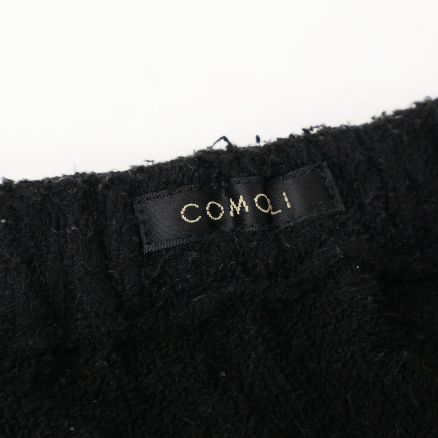 COMOLI コモリ 22SS V01-03022 ブラック シルクパイル ドローストリングパンツ ボトムス