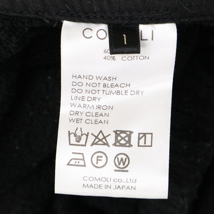 COMOLI コモリ 22SS V01-03022 ブラック シルクパイル ドローストリングパンツ ボトムス