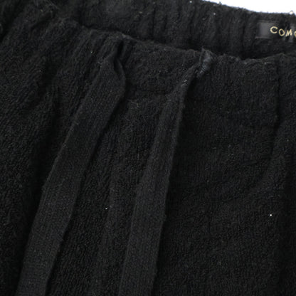 COMOLI 22SS V01-03022 black silk-pile drawstring pants