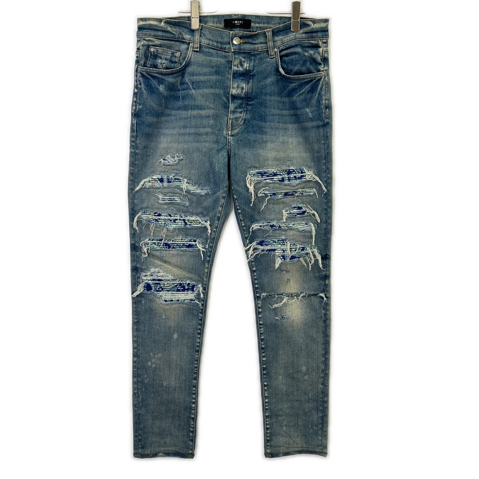 AMIRI アミリ ブルー ダメージ加工 デニムパンツ ボトムス
