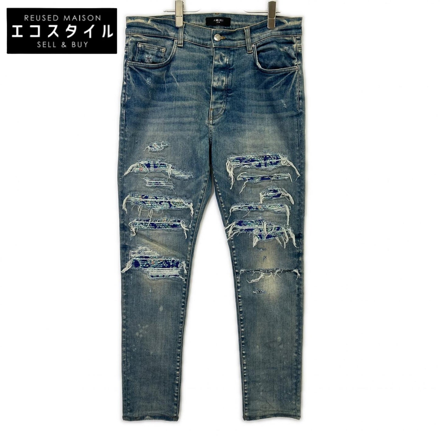 AMIRI アミリ ブルー ダメージ加工 デニムパンツ ボトムス