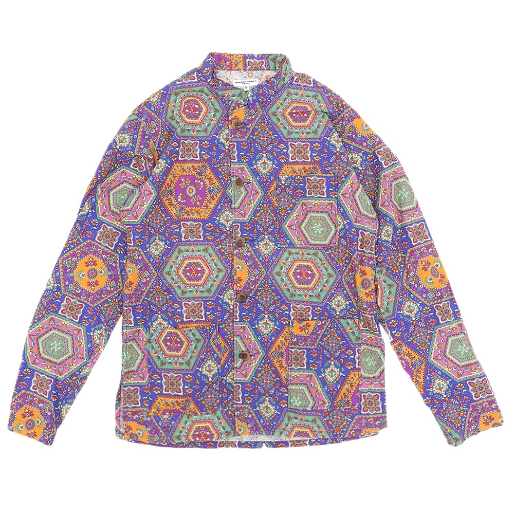 Engineered Garments エンジニアードガーメンツ 総柄 スタンドカラー シャツ サイドスリット トップス メンズ マルチカラー S トップス