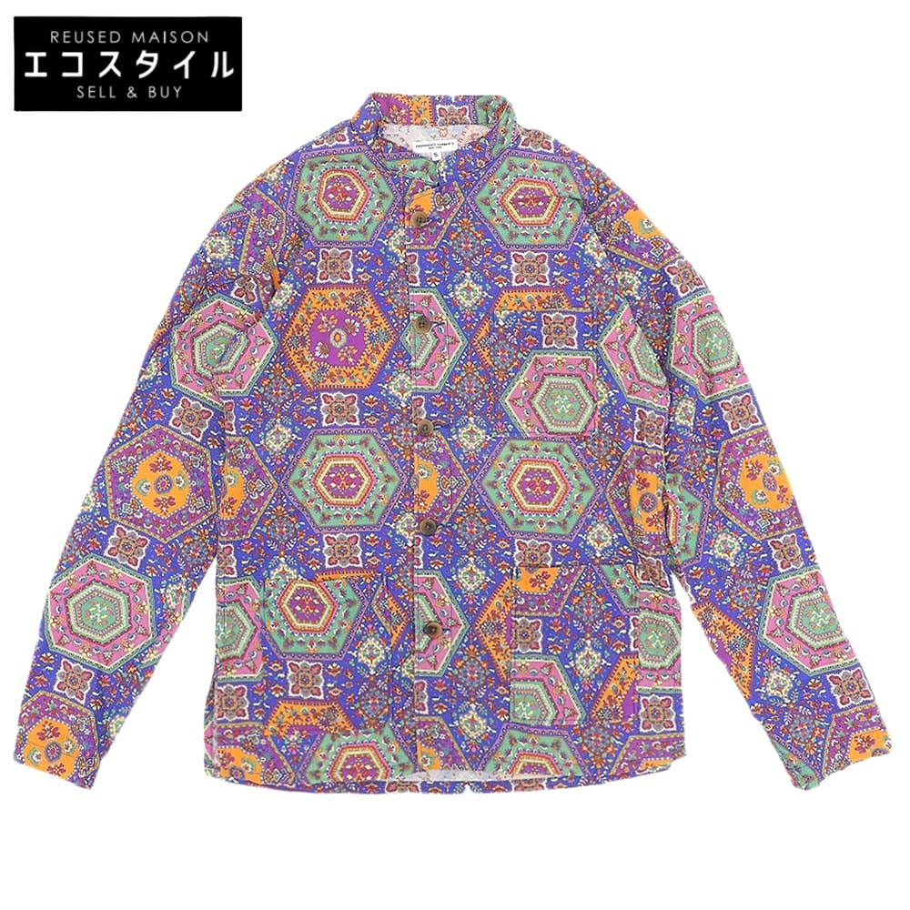 Engineered Garments エンジニアードガーメンツ 総柄 スタンドカラー シャツ サイドスリット トップス メンズ マルチカラー S トップス