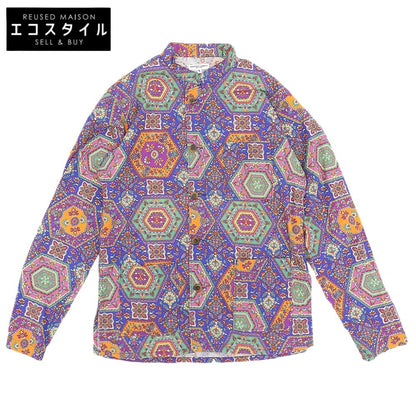 Engineered Garments エンジニアードガーメンツ 総柄 スタンドカラー シャツ サイドスリット トップス メンズ マルチカラー S トップス