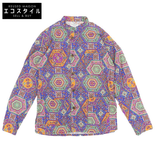 Engineered Garments エンジニアードガーメンツ 総柄 スタンドカラー シャツ サイドスリット トップス メンズ マルチカラー S トップス