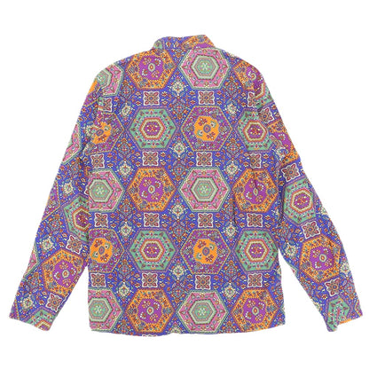 Engineered Garments エンジニアードガーメンツ 総柄 スタンドカラー シャツ サイドスリット トップス メンズ マルチカラー S トップス