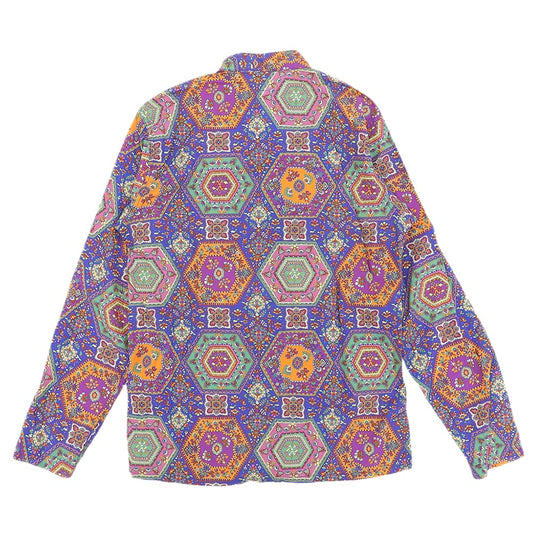 Engineered Garments エンジニアードガーメンツ 総柄 スタンドカラー シャツ サイドスリット トップス メンズ マルチカラー S トップス