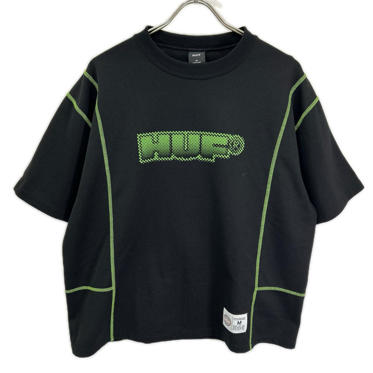 HUF ハフ 25年 ブラック×グリーン ロゴ Tシャツ トップス