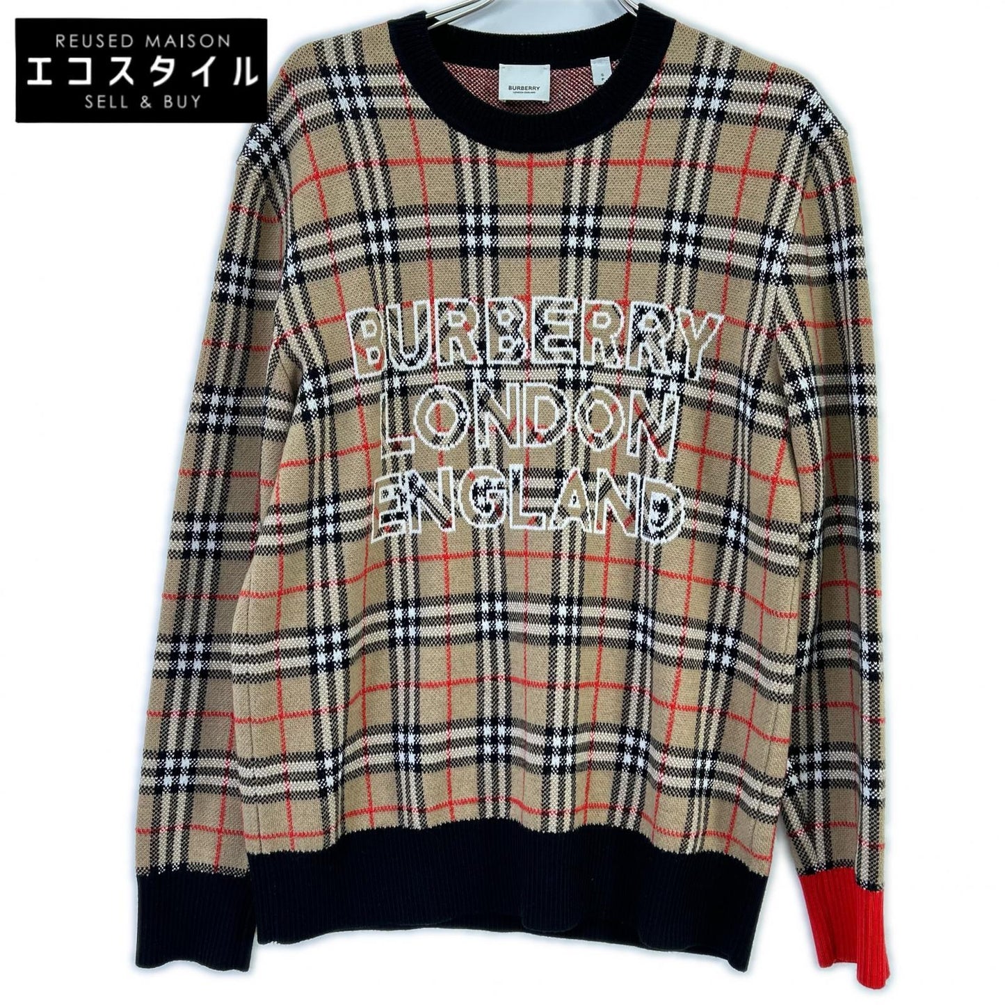 BURBERRY バーバリー 8038621 ヴィンテージチェック クルーネックニット トップス