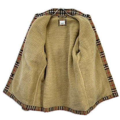 BURBERRY vintage check snap-button jacket with boa lining