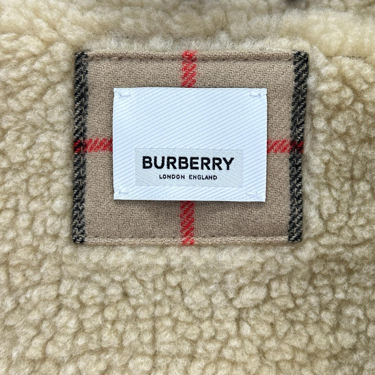 BURBERRY vintage check snap-button jacket with boa lining
