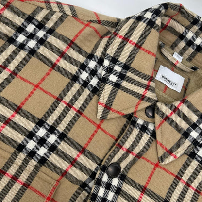 BURBERRY vintage check snap-button jacket with boa lining