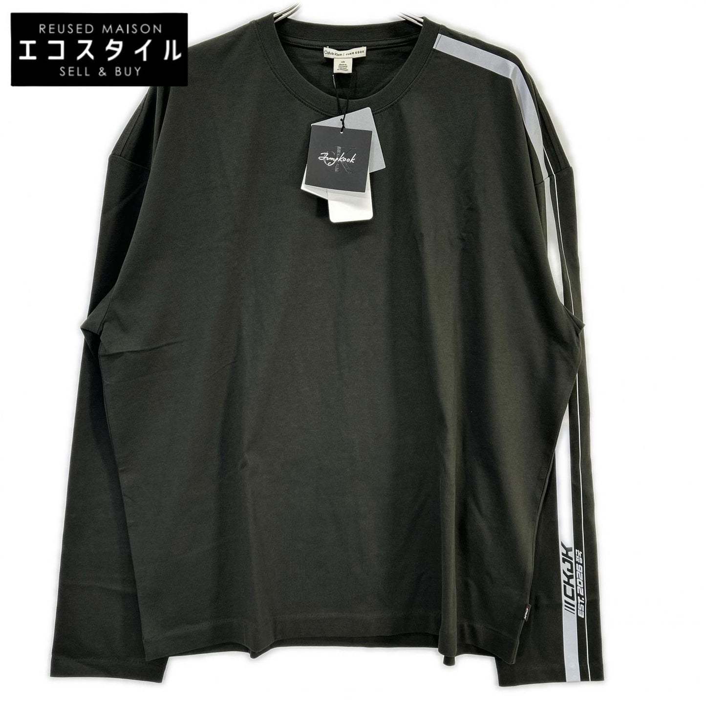 CalvinKlein カルバンクライン ×JUNG KOOK 40422MF REBEL RACING STRIPE L/S TEE 長袖Tシャツ トップス