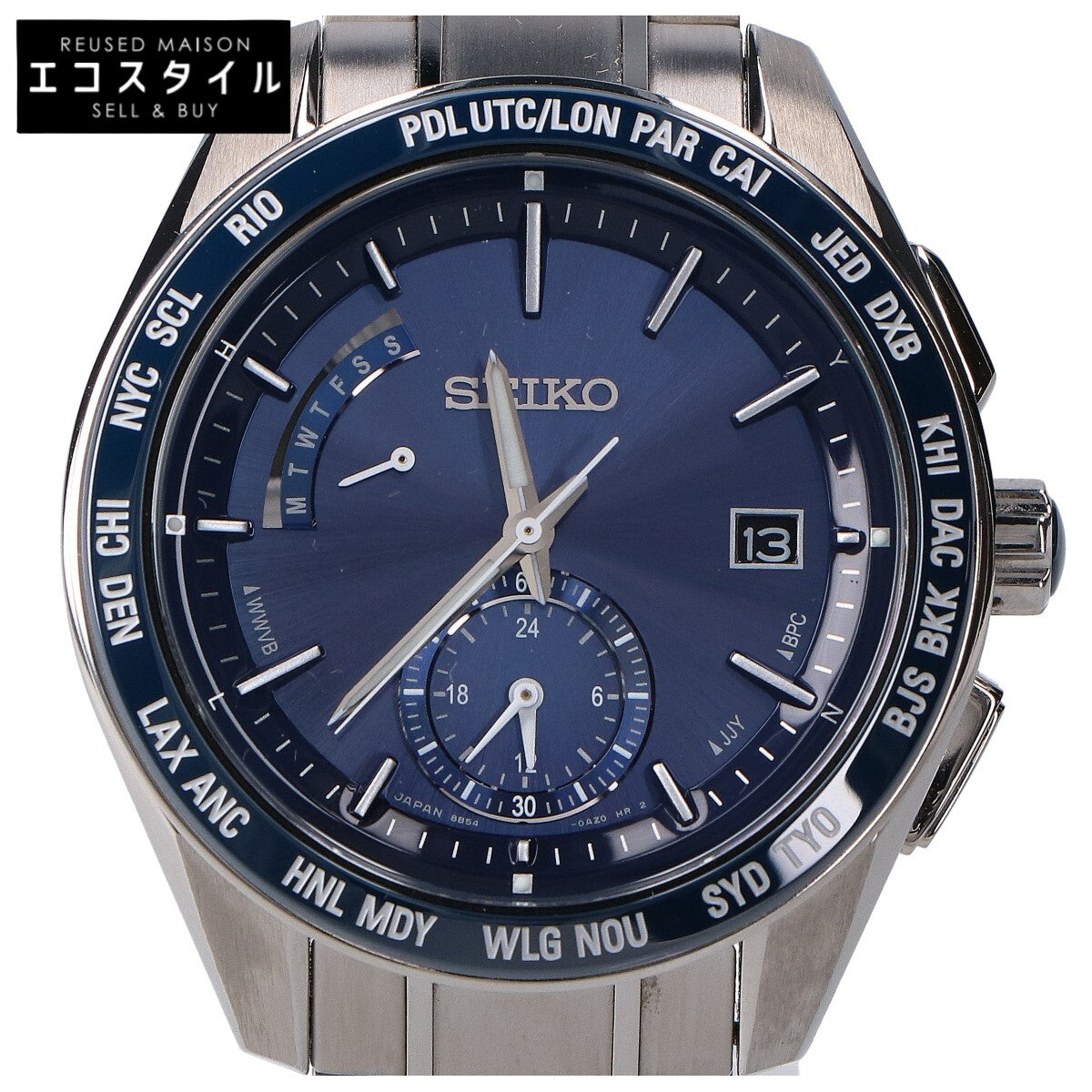 SEIKO セイコー 【美品】SAGA177 8B54 BRIGHTZ ブライツ デイト ソーラー電波 腕時計