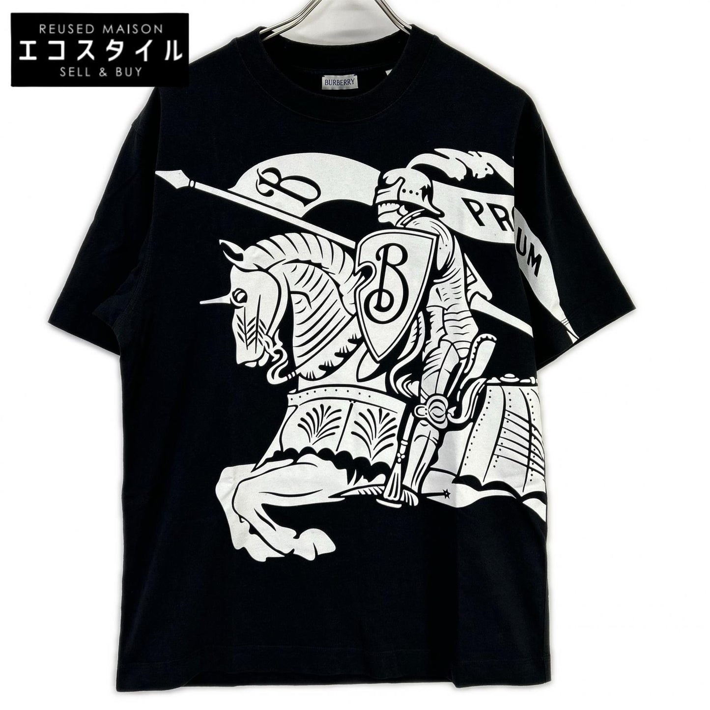 BURBERRY バーバリー 24ss　8095058 ブラック ビックロゴ 半袖Tシャツ トップス