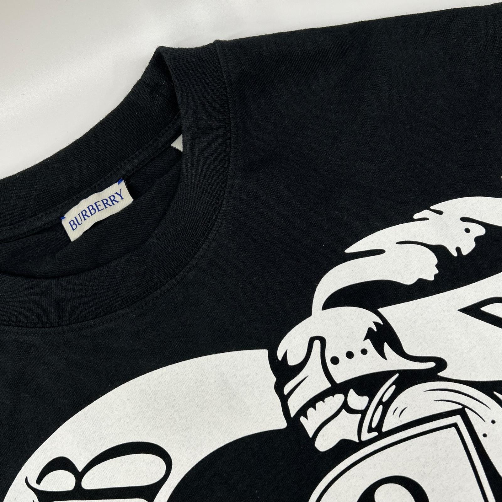 BURBERRY バーバリー 24ss　8095058 ブラック ビックロゴ 半袖Tシャツ トップス